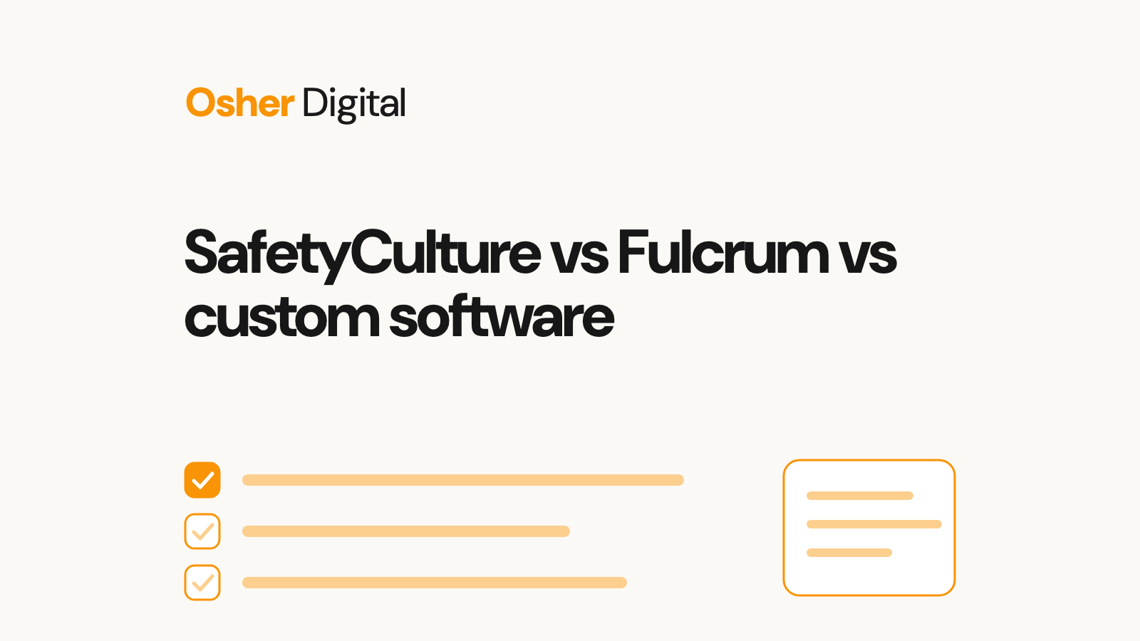SafetyCulture (Mitti) vs Fulcrum vs Custom Software for Inspection Reports