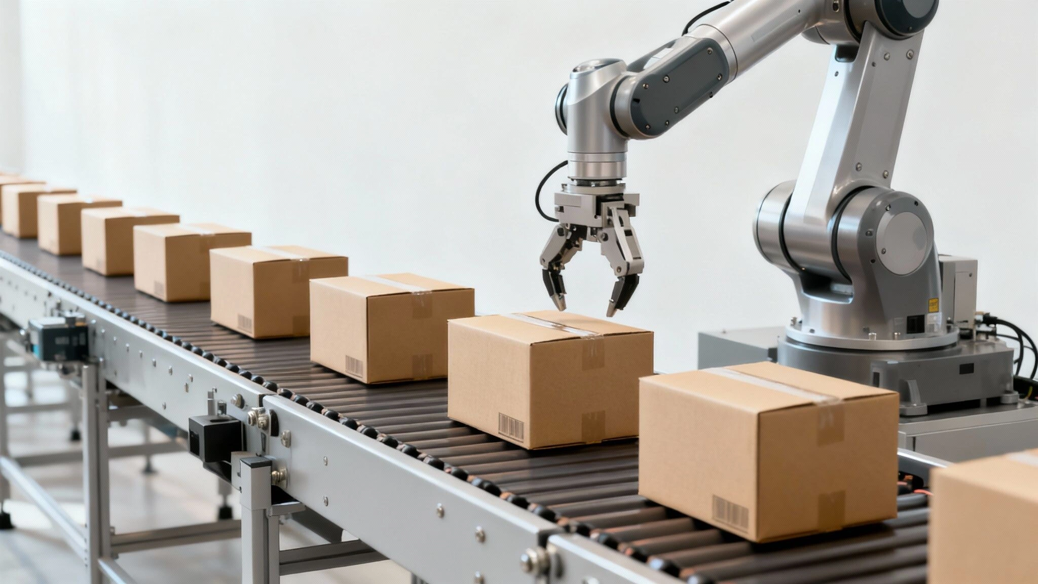 A person at a desk with gears and cogs turning in the background, symbolising a smooth, automated workflow.