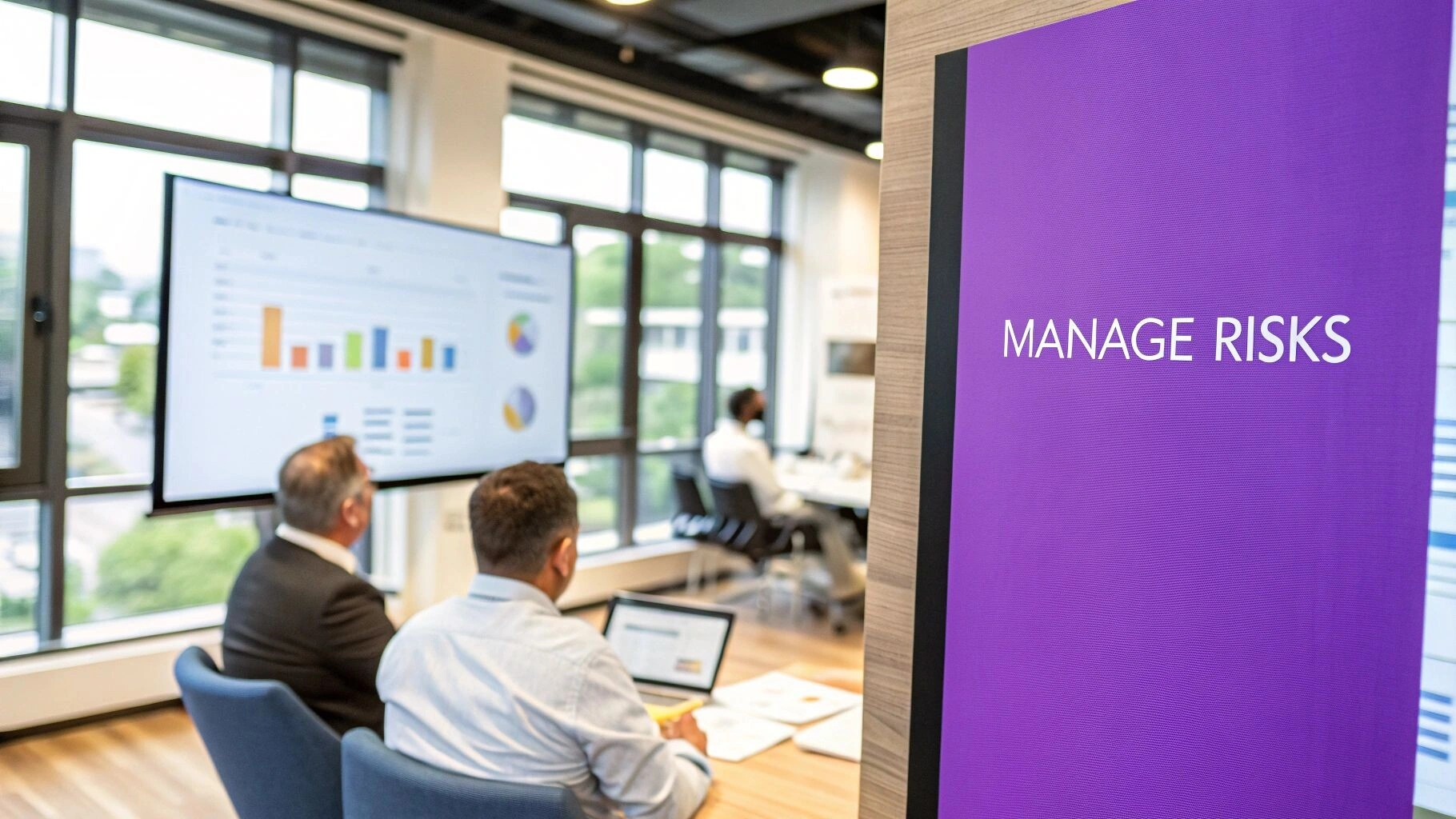 A risk management matrix showing the relationship between the likelihood of a risk and its impact, helping to prioritise which risks to address.