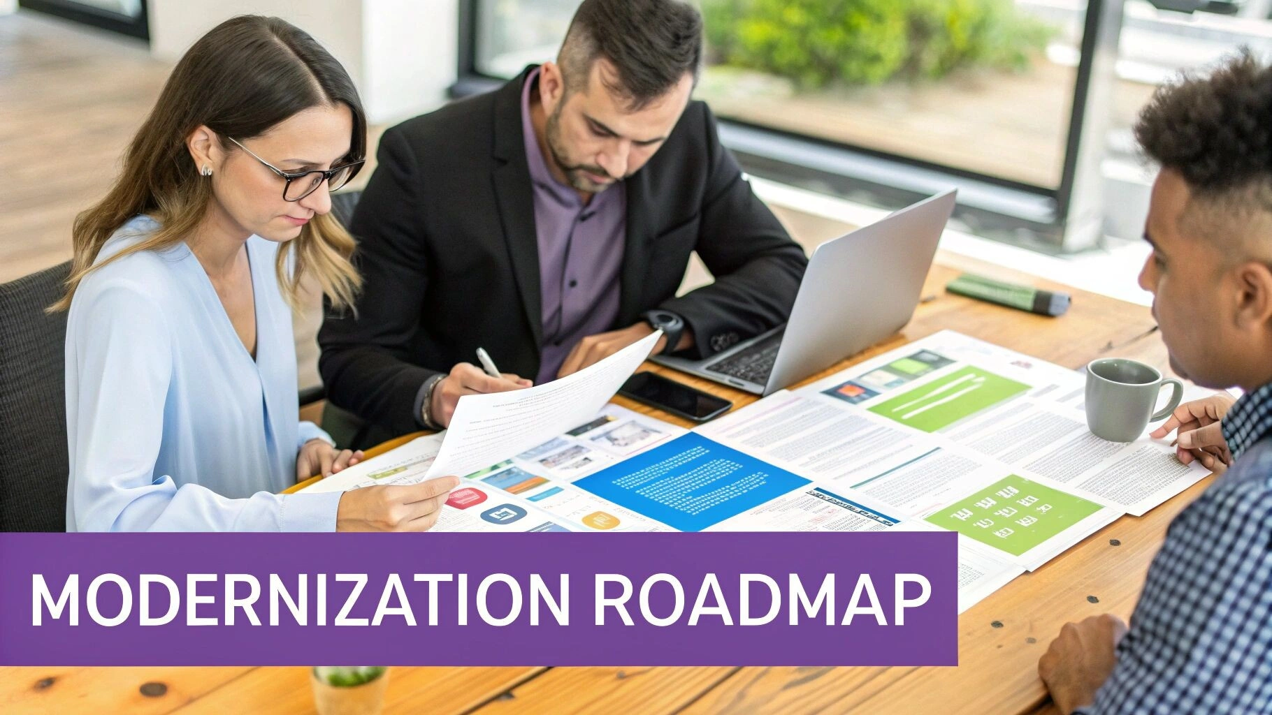 Technician analysing data on a futuristic interface