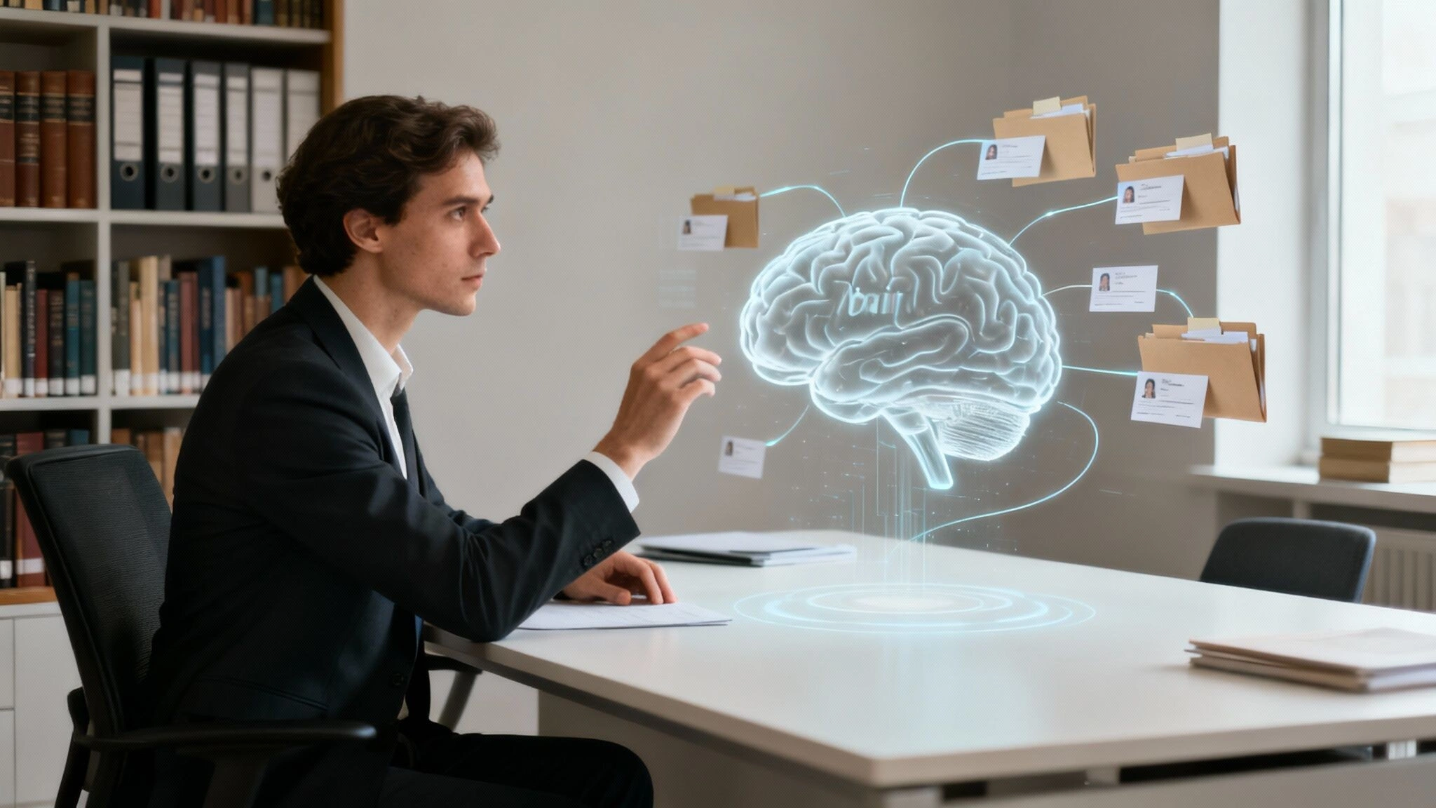 A digital illustration of a brain made of interconnected data nodes, representing ChatGPT Atlas.