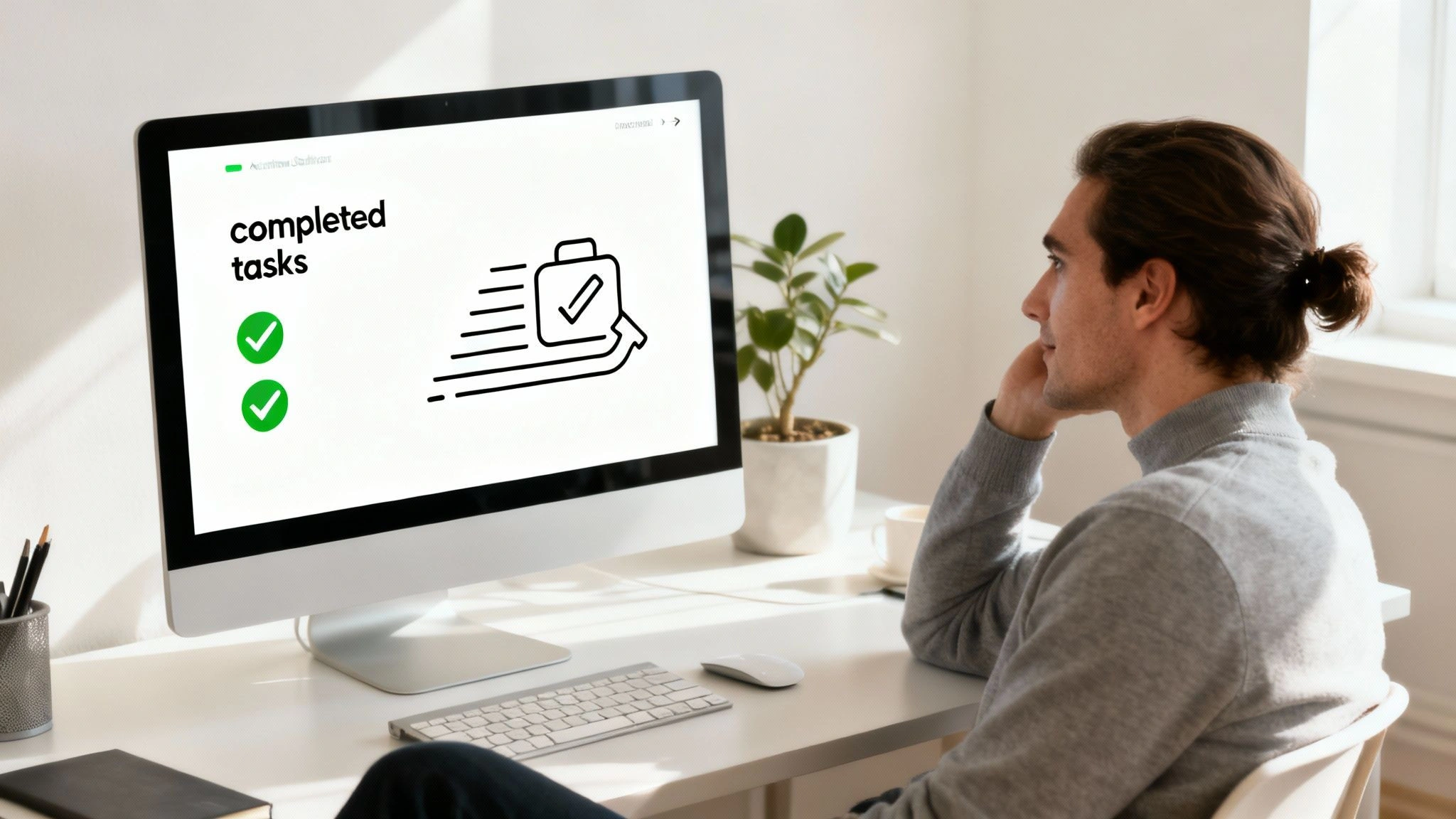 Automated workflow diagram showing efficiency gains