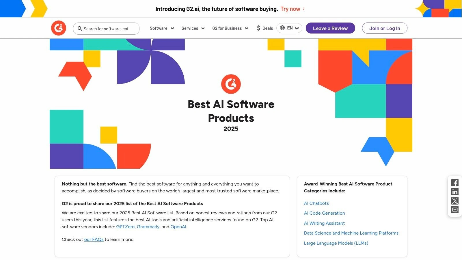 G2 — Best AI Software